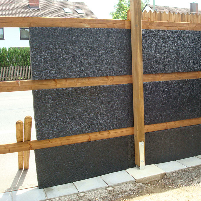 Schallschutzwand im Garten